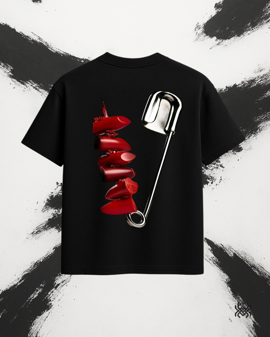 Pinned Desire – Oversized Safety Pin Tee