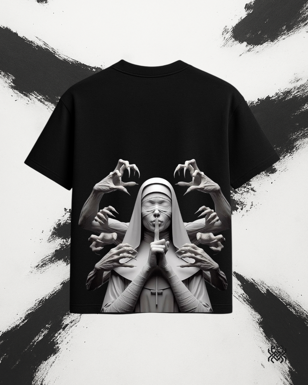 Sanctum of Silence – Oversized Gothic Nun Tee