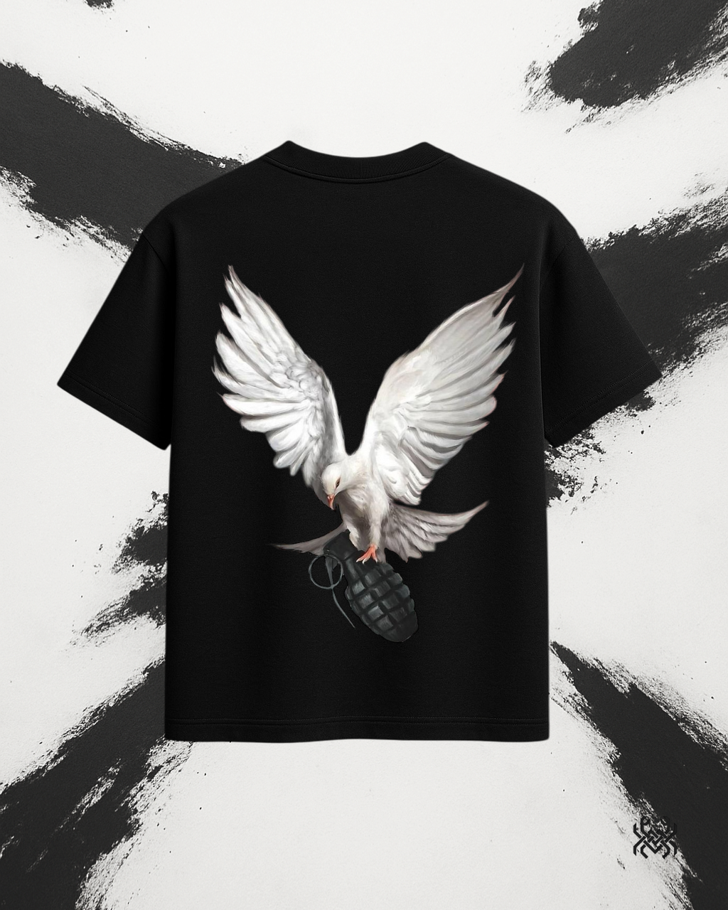 Peace Is a Weapon – Dove & Grenade Oversized T-Shirt