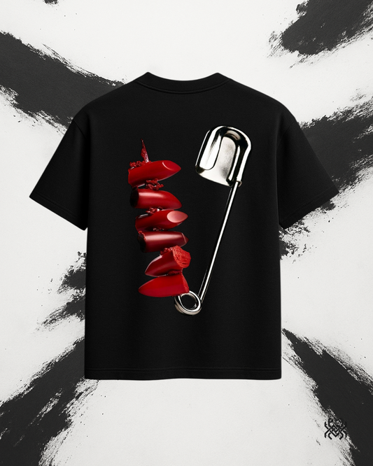 Pinned Desire – Oversized Safety Pin Tee