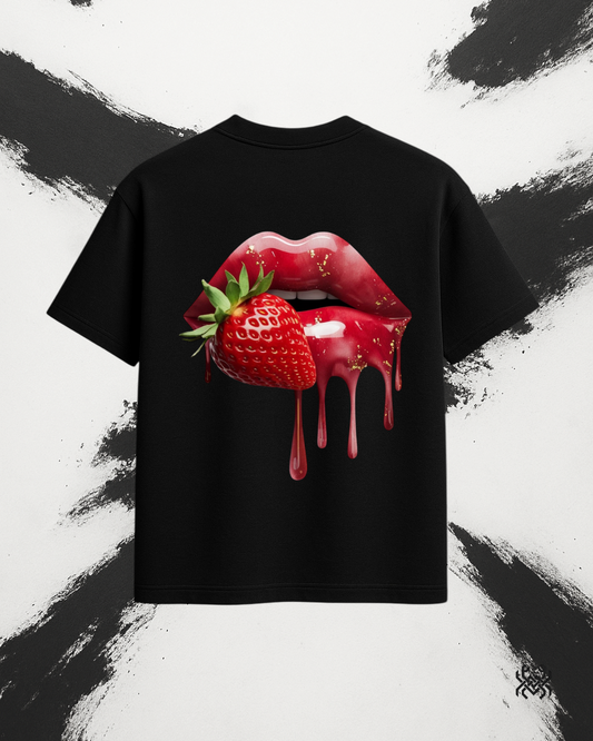Strawberry Heat – Gloss Drip Oversized Tee