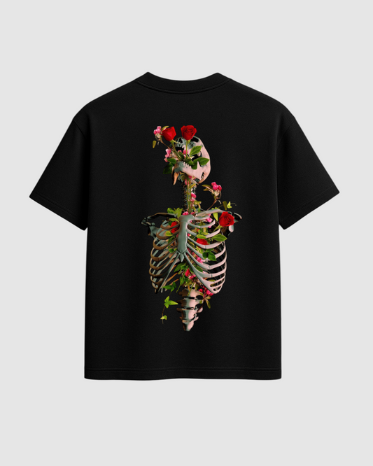 Flora Mortis – Oversized Floral Skeleton Tee